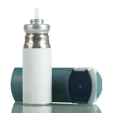 Small vest-pocket inhaler isolated on white backgroundの写真素材