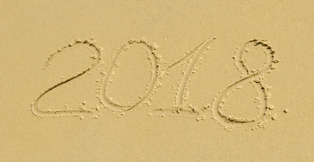 The inscription on the golden sand 2018の写真素材