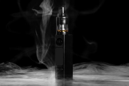 Electronic cigarette isolated on black backgroundの写真素材