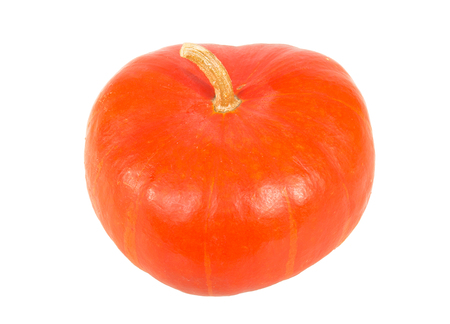 Large bright orange pumpkin, isolated on white backgroundの写真素材