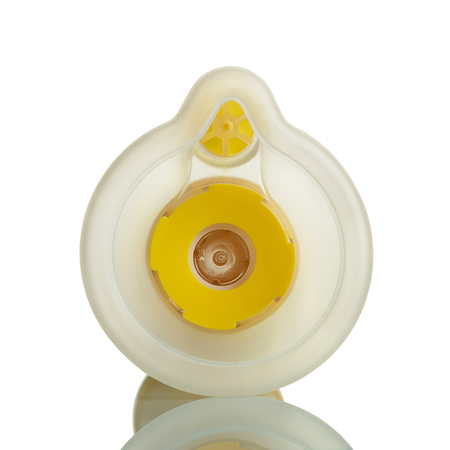 Little childrens mask for inhalation, isolated on whiteの写真素材