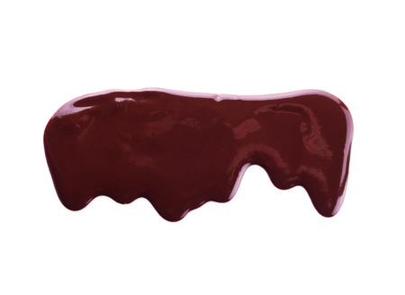 Beautiful streaks of chocolate for decorating desserts isolated on white backgroundの写真素材