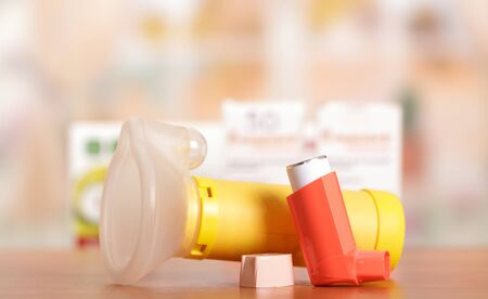 Pocket metered dose inhaler with a mask for a childの写真素材