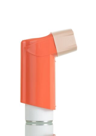 Device for inhalation with a dispenser isolated on white backgroundの写真素材
