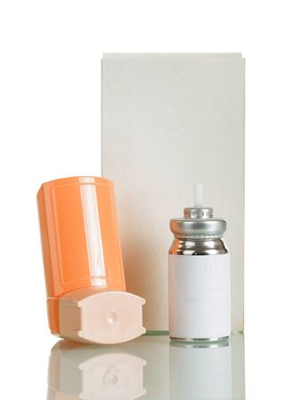 Small, pocket inhaler, spare dispenser, isolated on white backgroundの写真素材