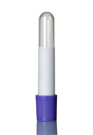 Sterile test tube for blood analysis isolated on white backgroundの写真素材
