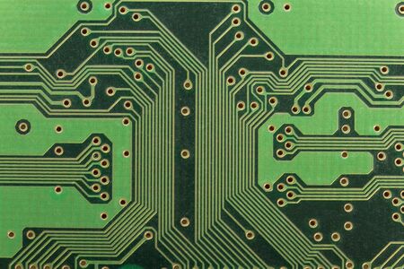 Printed circuit board, shown close-upの写真素材
