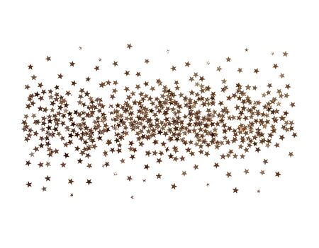 Golden stars lined pattern isolated on a white backgroundの写真素材