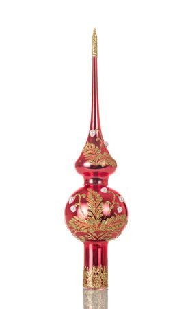 Upper toy, decoration for Christmas tree, isolated on white backgroundの写真素材