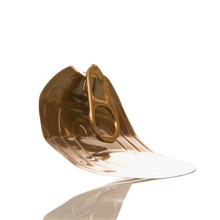 Metal cap with ring isolated on white background.の写真素材