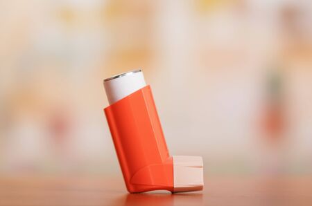 Portable pocket nebulizer with dispenser, on light backgroundの写真素材
