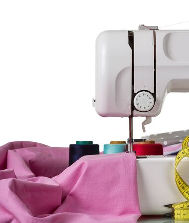 Piece of cloth prepared for sewing, isolated on white backgroundの写真素材