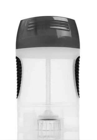 Plastic bottle with antiperspirant isolated white background.の写真素材