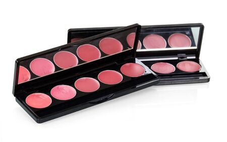 Lip gloss sets closeup isolated on white background.の写真素材