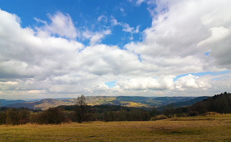 Spring mountains in Bohemia without snowの写真素材