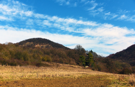 Blue sky in spring time near Srbsko villageの写真素材