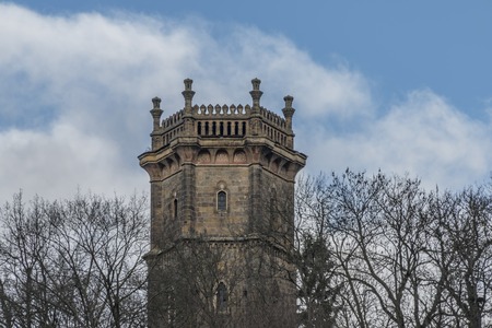 Observation tower in Tupadly village in winter timeの写真素材