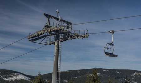Seat cable car with two seats in Dolni Morava ski slope