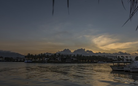 Sunset time in Nha Trang city in Vietnamの写真素材