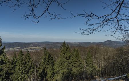 Blue sky day in national park in spring timeの写真素材