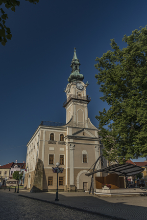 Town hall in Kezmarok Slovakia old historical townの写真素材