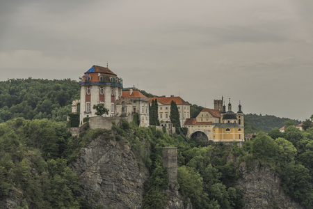 Vranov nad Dyji town with castle in cloudy summer dayの写真素材