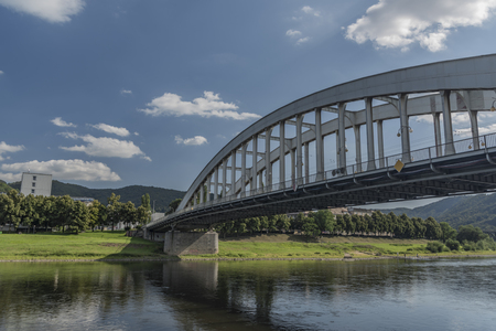 Bridge in Usti nad Labem town in north Bohemia in summer sunny dayの写真素材