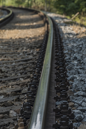 Railroad track near Vysne village in south Bohemiaの写真素材