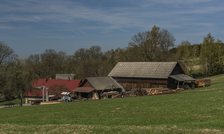 A spring nice sunny day in Roprachtice village, Czech Republicの写真素材