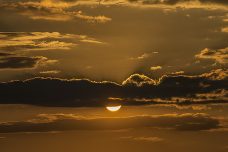 Color sunset near Roprachtice village in spring nice sunny eveningの写真素材