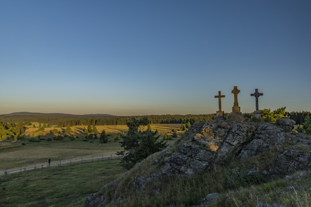 Slavkovsky les mountains in summer sunny nice morning near Krizky areaの写真素材