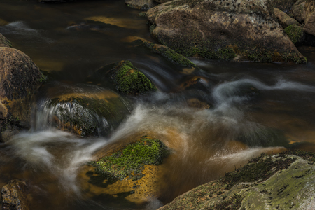 Rolava river in summer hot sunny day near Prebuz village in Krusne mountainsの写真素材