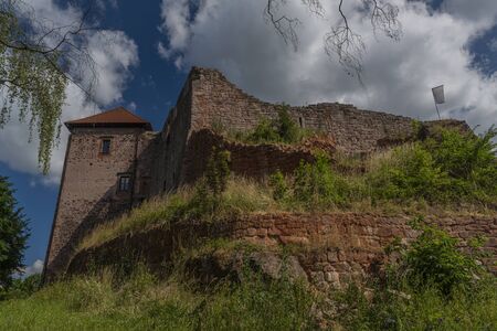 Pecka castle in hot summer nice sunny day in east Bohemiaの写真素材