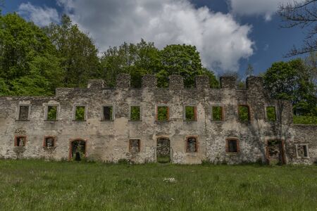 Neuberg ruin of castle in Podhradi village in west Bohemiaの写真素材