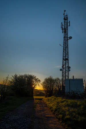 Vizovice town with sunrise of orange sun and fresh color air in east Moravia