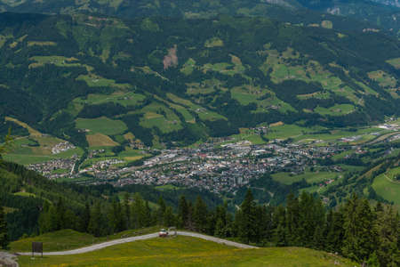 Austria mountains near Sankt Johann im Pongau in cloudy summer dayの写真素材
