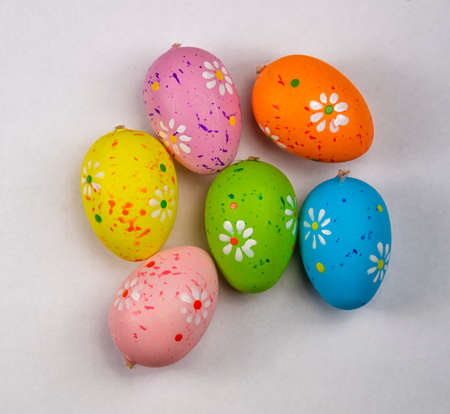 Easter color eggs in spring nice happy holiday day