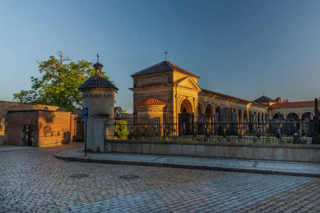 Vysehrad in Prague with sunrise time and beautiful colorsの写真素材