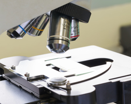 Close up of microscope at the blood laboratory
