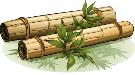 Illustration of traditional Japanese rice paper letter envelopes for writing and calligraphyの素材