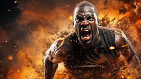 Exciting action shot of enthusiastic basketball team playing intensely in a gameの素材