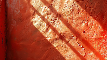 Textured golden brown wall versatile presentation backdrop with sunlit accents and shadowsの素材