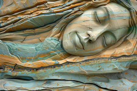 Timeless marble portrait of a woman a stunning representation of elegance and beautyの素材