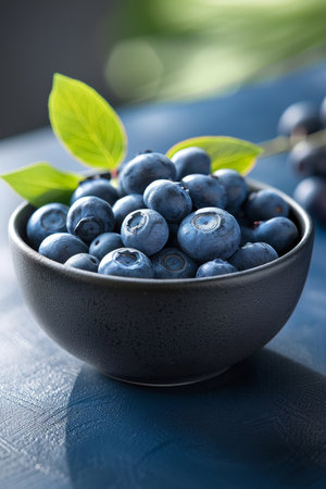 Fresh Blueberries in a Bowl, Ready to Eat, Delicious Antioxidant Packed Healthy Snack Optionの素材