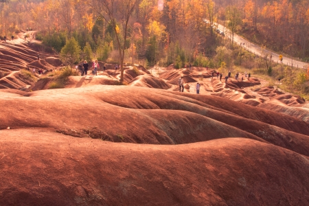 Beautiful scenery of Badlands in Autumnの写真素材