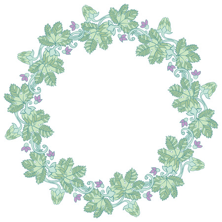 Subtle hops pattern with hop leaves and fruitsのイラスト素材