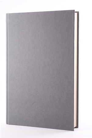 Gray book isolated on white. Vertical composition.の写真素材