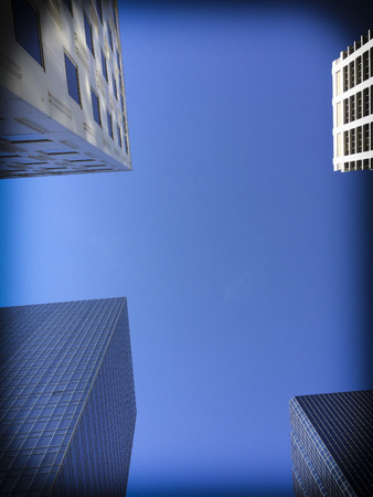 the sky between the skyscrappersの写真素材