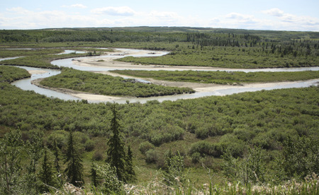 view from the hill on the river in Calgary.の写真素材