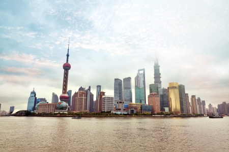 The beautiful view of the Bund of Shanghai, Chinaのeditorial素材